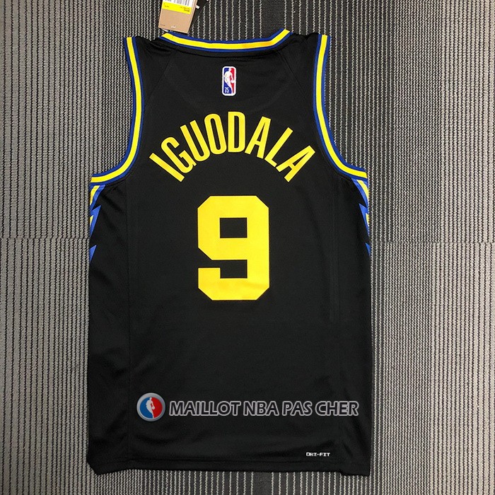 Maillot Golden State Warriors Andre Iguodala NO 9 Ville 2021-22 Noir